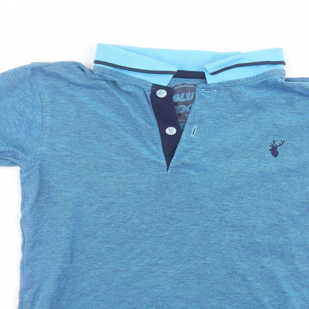 Blue Zoo Girls Blue  Cotton Basic Polo Size 8-9 Years Collared