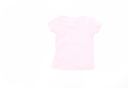 cool club Girls Pink  Cotton Basic T-Shirt Size 5 Years Round Neck