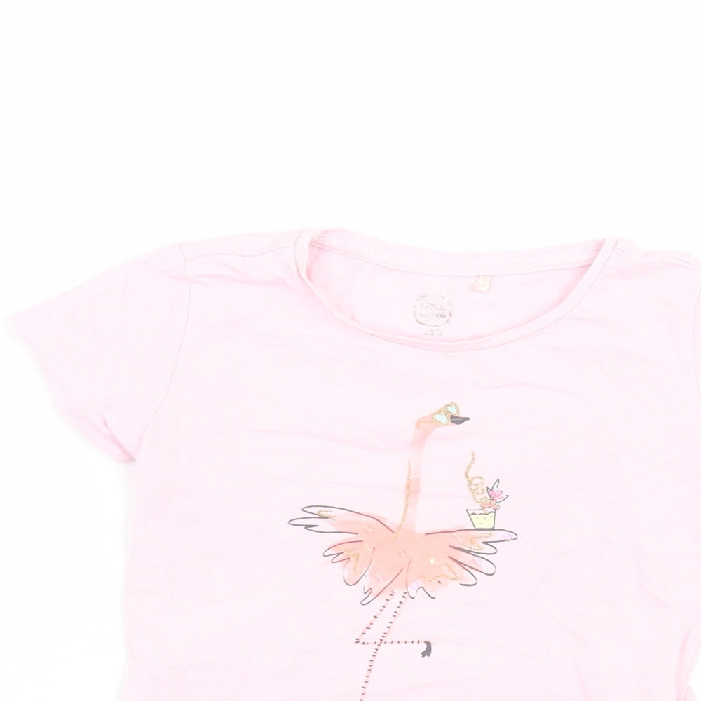 cool club Girls Pink  Cotton Basic T-Shirt Size 5 Years Round Neck