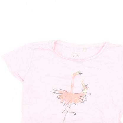 cool club Girls Pink  Cotton Basic T-Shirt Size 5 Years Round Neck