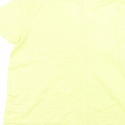 F&F Womens Yellow  Cotton Basic T-Shirt Size 14 Round Neck