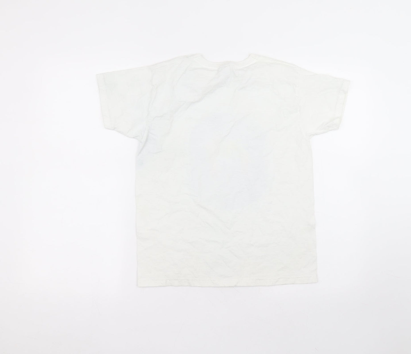 Fruit of the Loom Girls White  Cotton Basic T-Shirt Size 10-11 Years Round Neck