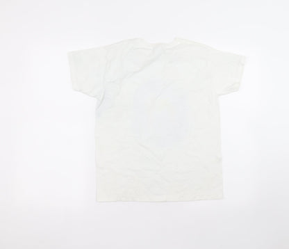 Fruit of the Loom Girls White  Cotton Basic T-Shirt Size 10-11 Years Round Neck