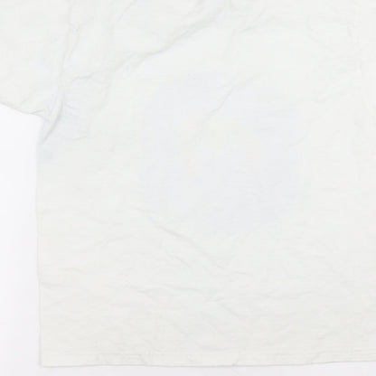 Fruit of the Loom Girls White  Cotton Basic T-Shirt Size 10-11 Years Round Neck