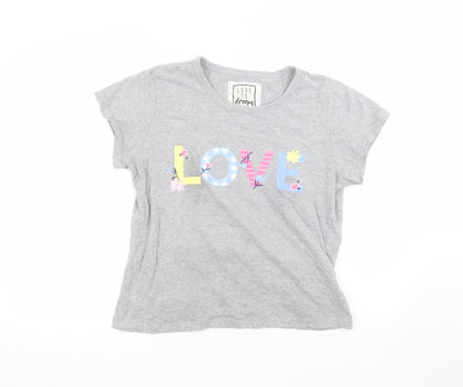 Love To Dream Womens Grey  Cotton Basic T-Shirt Size 12 Round Neck