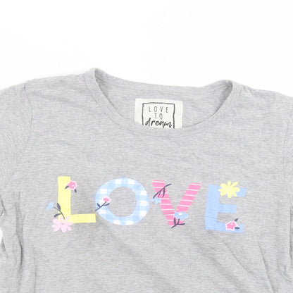 Love To Dream Womens Grey  Cotton Basic T-Shirt Size 12 Round Neck