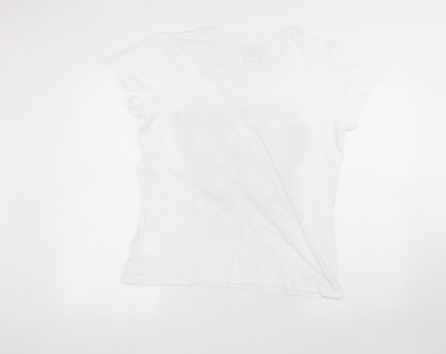 Atmosphere Womens White  Cotton Basic T-Shirt Size 16 Round Neck