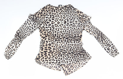 Womens UK Size 8 Preworn Brown Basic Blouse