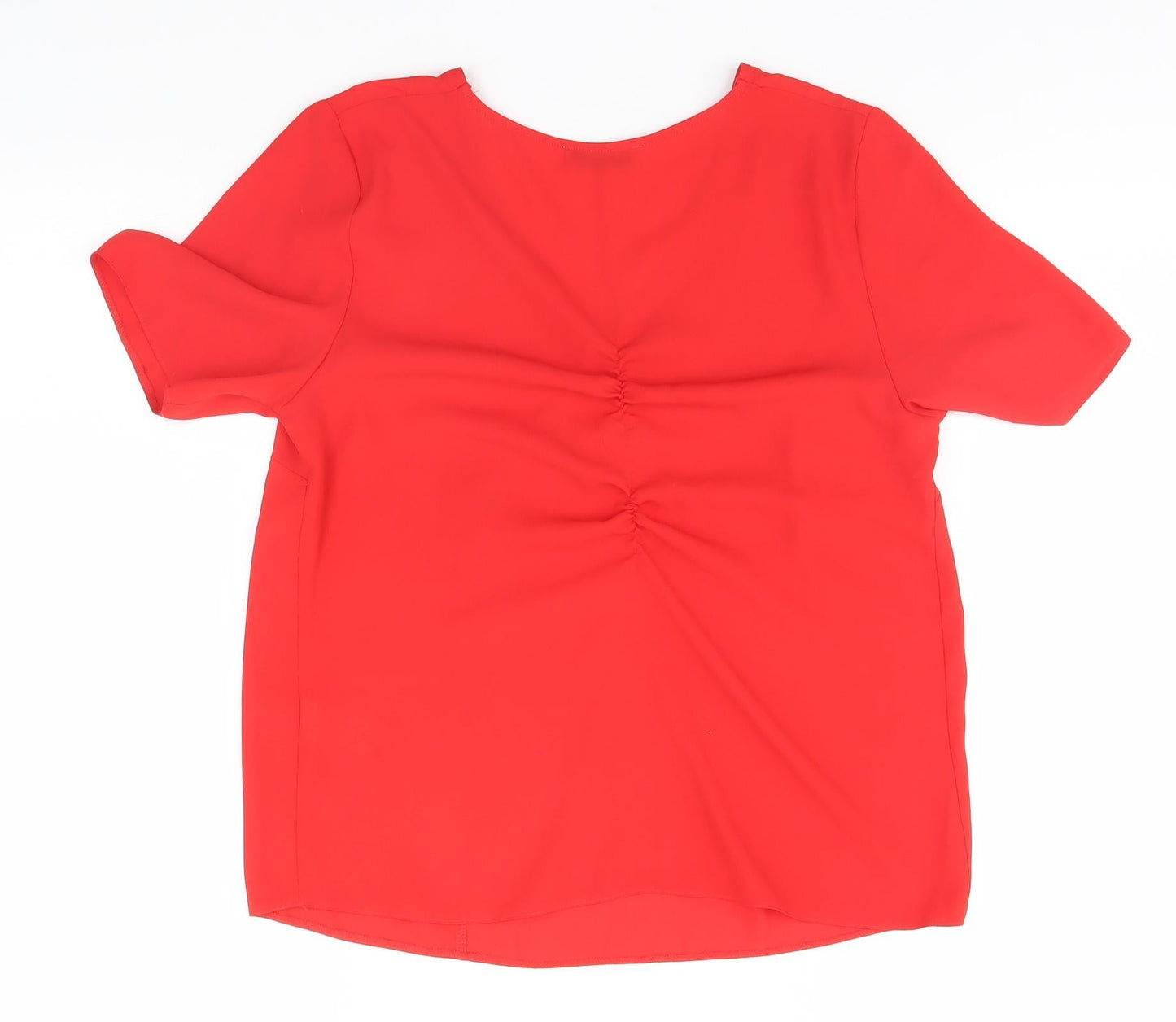 Papaya Womens Red  Polyester Basic T-Shirt Size 8 V-Neck