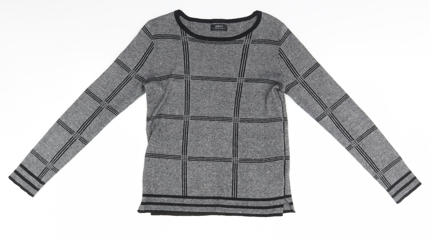 Womens UK Size 8 Papaya Grey Pullover Jumper
