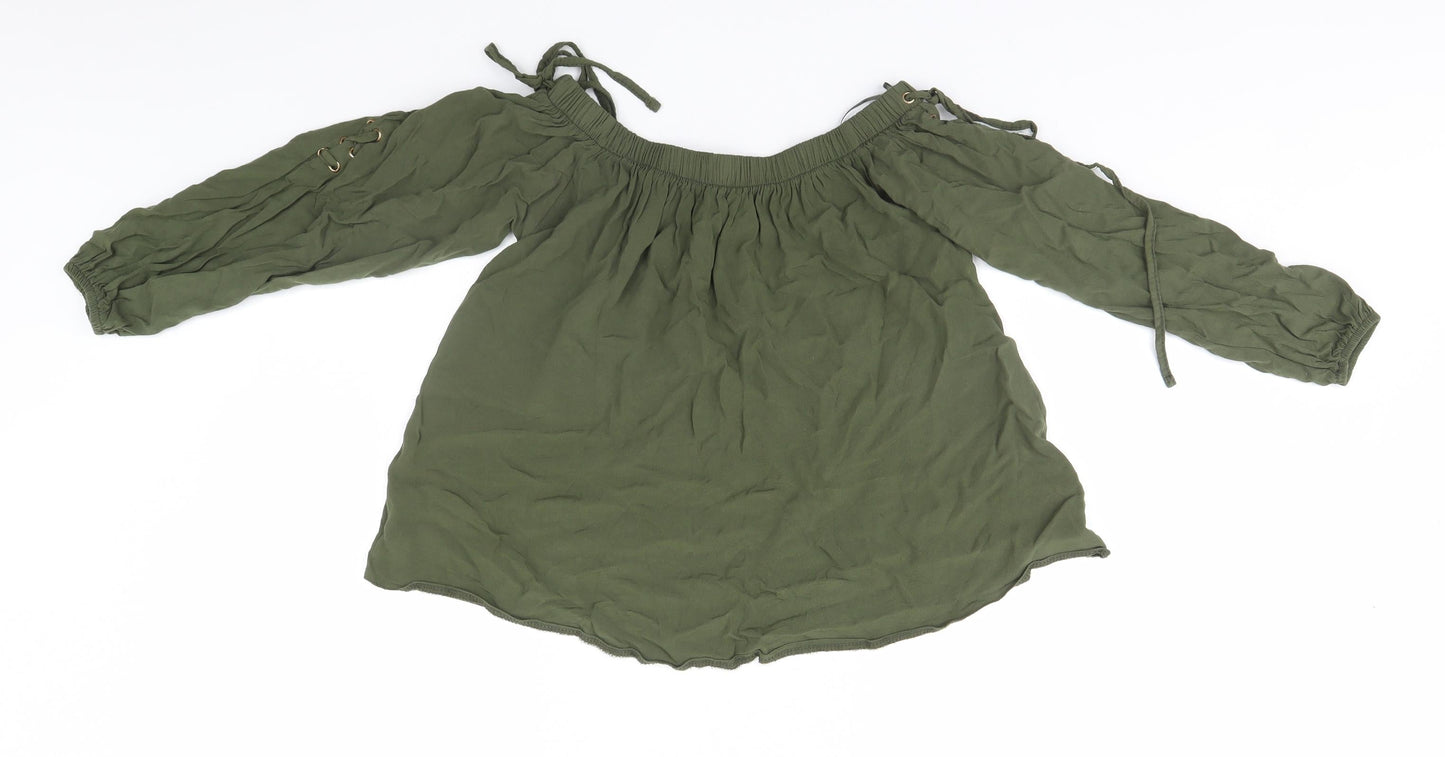 Womens UK Size 10 Select Green Basic T-Shirt