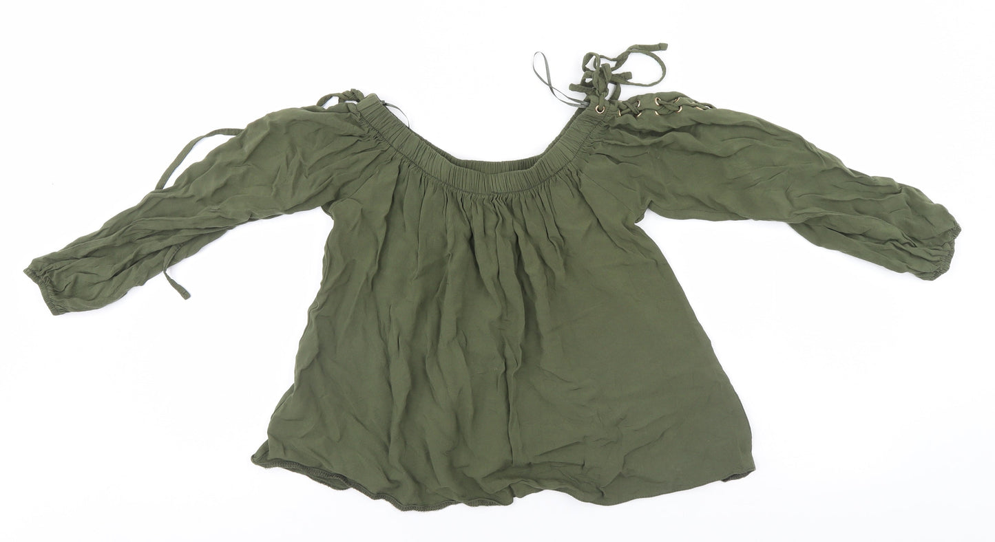 Womens UK Size 10 Select Green Basic T-Shirt