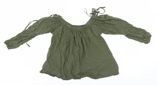 Womens UK Size 10 Select Green Basic T-Shirt