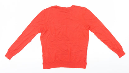 George Womens Red Round Neck  Viscose Pullover Jumper Size 10