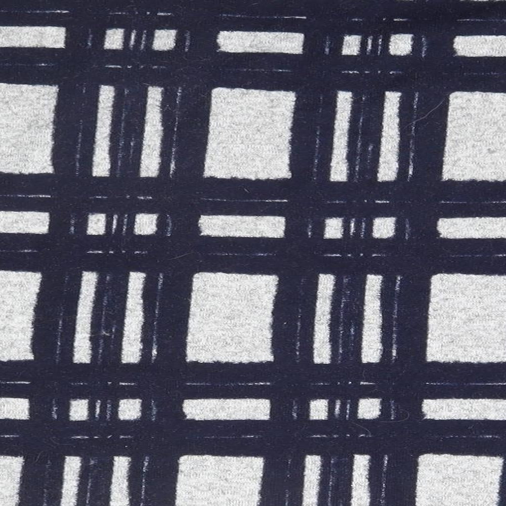 Nutmeg Womens Blue Round Neck Plaid Polyester Pullover Jumper Size 8