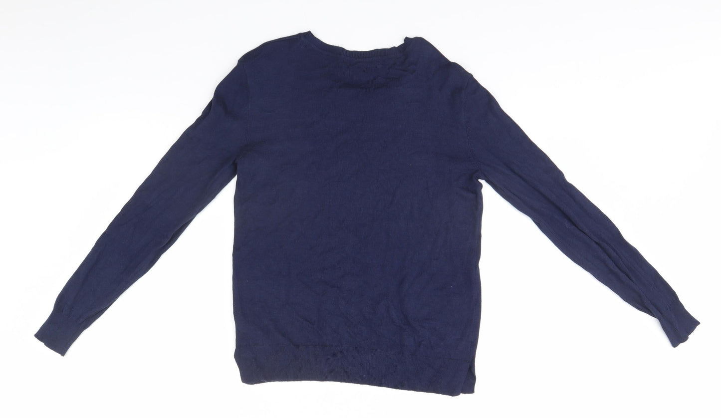 George Womens Blue Round Neck  Viscose Pullover Jumper Size 8