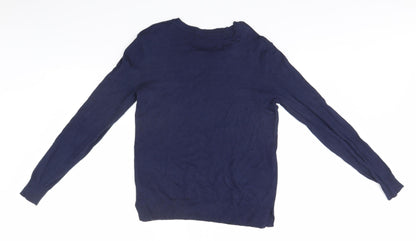 George Womens Blue Round Neck  Viscose Pullover Jumper Size 8