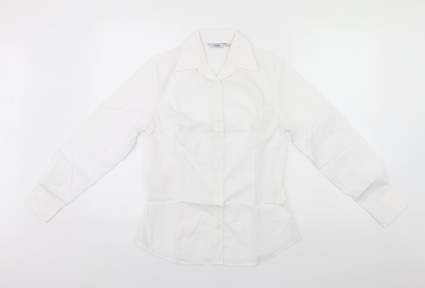 Womens UK Size 8 disley White Basic Button-Up