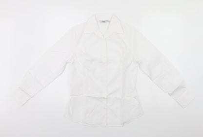 Womens UK Size 8 disley White Basic Button-Up