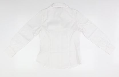 Womens UK Size 8 disley White Basic Button-Up