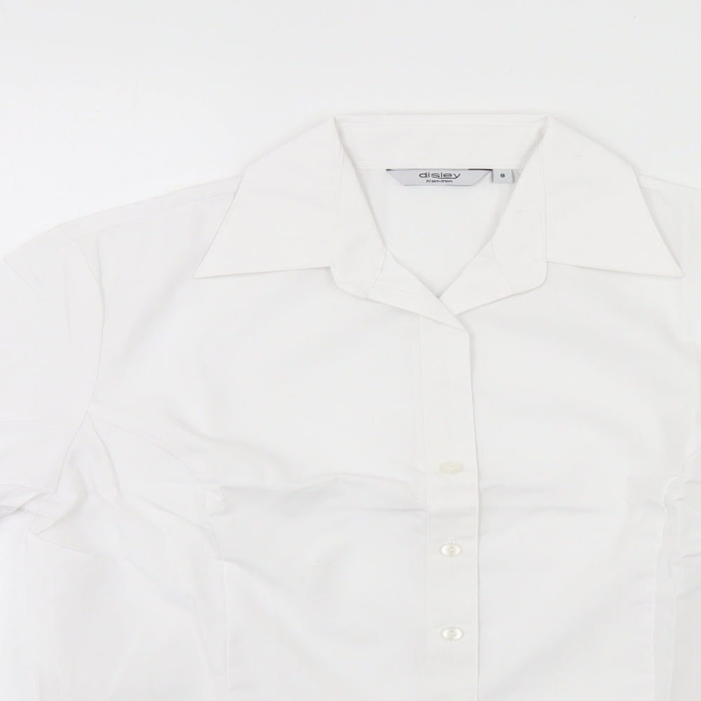 Womens UK Size 8 disley White Basic Button-Up