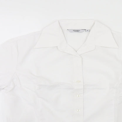 Womens UK Size 8 disley White Basic Button-Up
