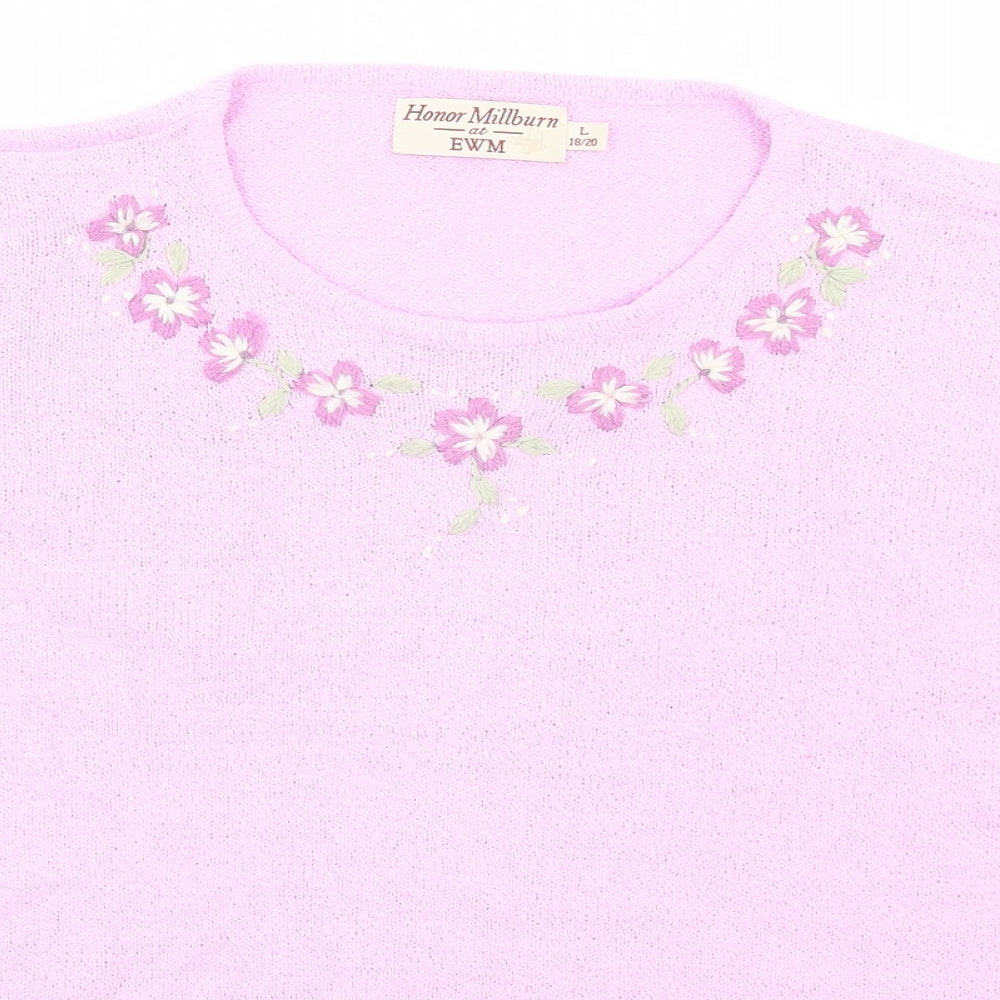 Womens UK Size 18 EWM Pink Pullover Jumper