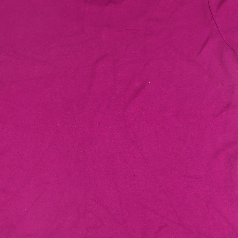 EWM Womens Pink  Viscose Basic T-Shirt Size L Round Neck