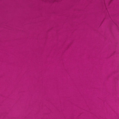 EWM Womens Pink  Viscose Basic T-Shirt Size L Round Neck