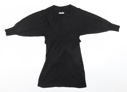 Preworn Womens Black  Viscose A-Line  Size S  Round Neck