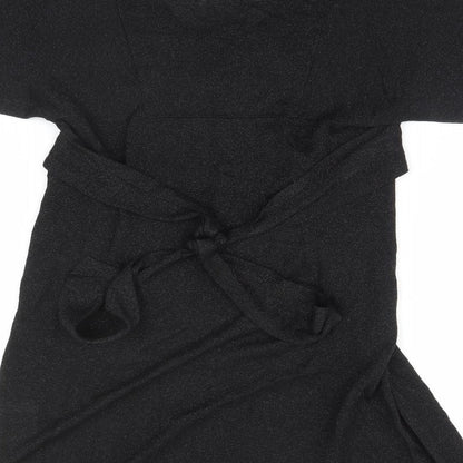 Preworn Womens Black  Viscose A-Line  Size S  Round Neck