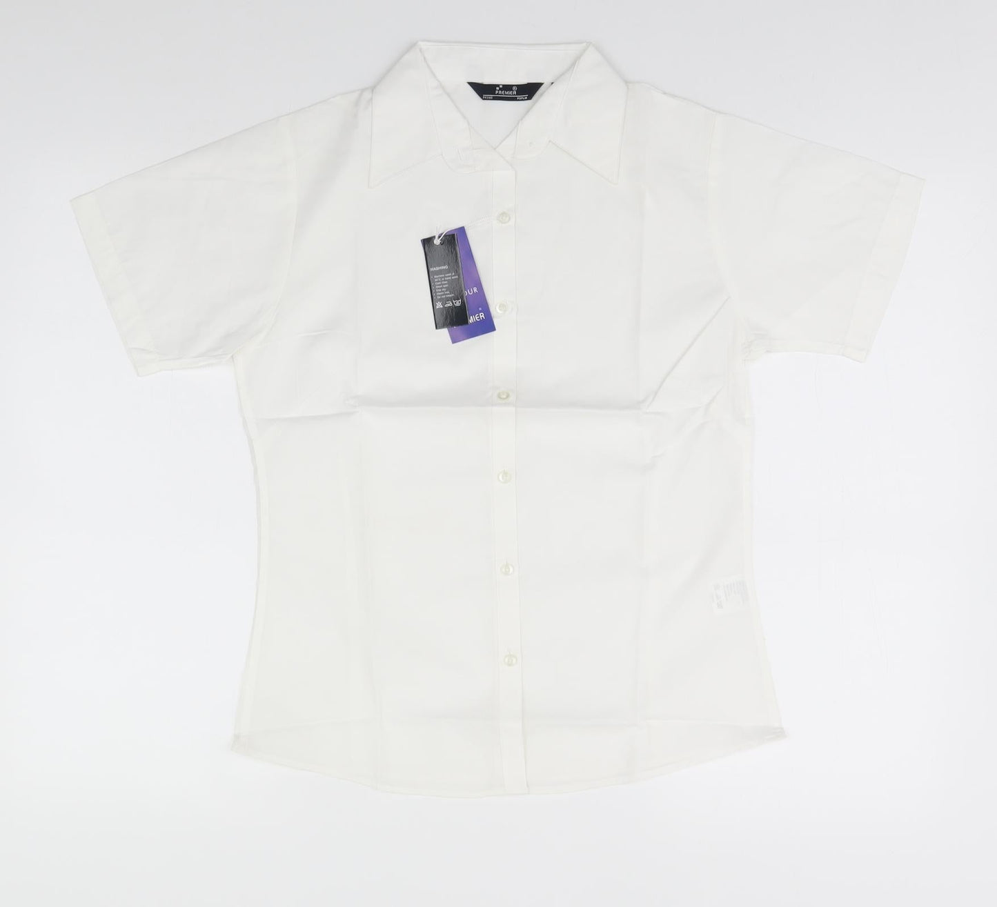 Womens UK Size 8 Premier White Basic Button-Up