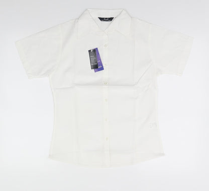 Womens UK Size 8 Premier White Basic Button-Up
