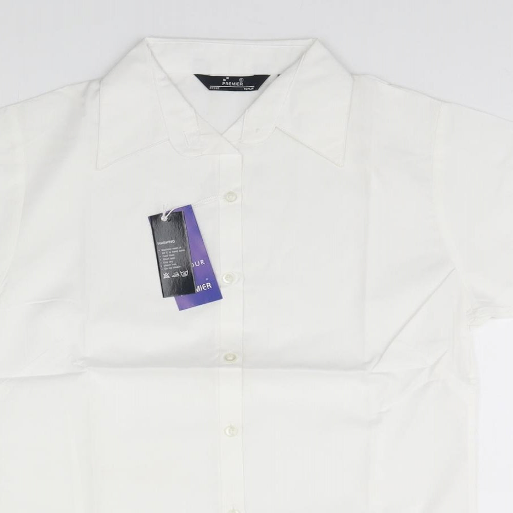 Womens UK Size 8 Premier White Basic Button-Up