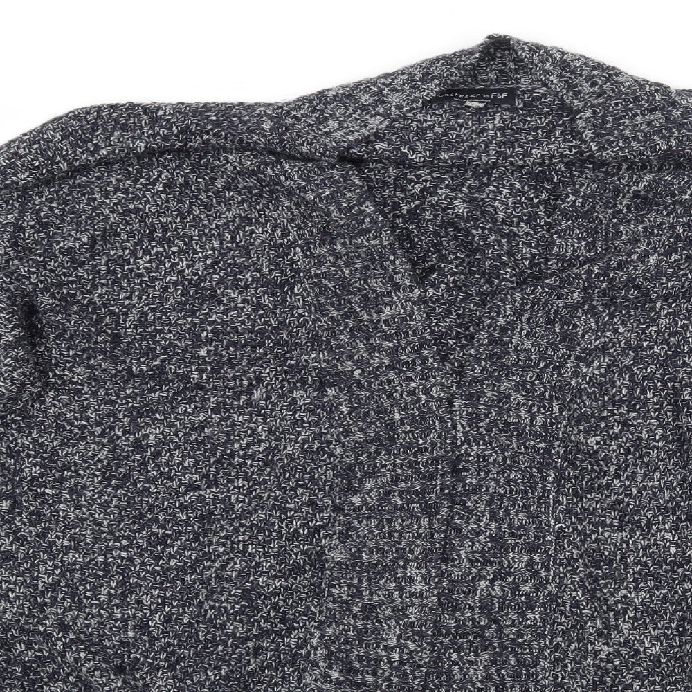 F&F Womens Blue   Acrylic Cardigan Jumper Size 20   - Navy