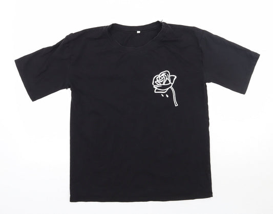 Womens UK Size S Preworn Black Basic T-Shirt