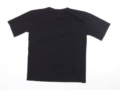 Womens UK Size S Preworn Black Basic T-Shirt