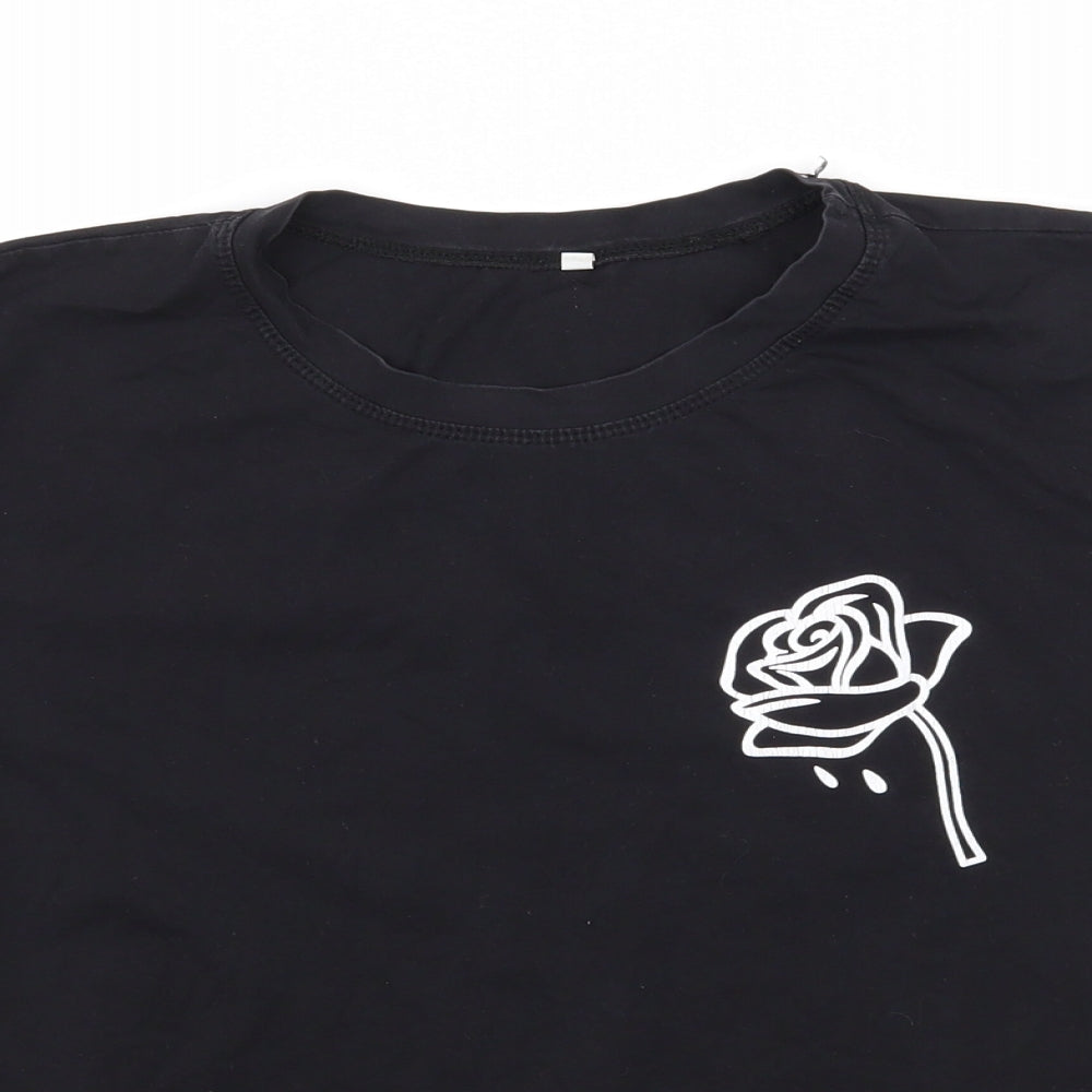Womens UK Size S Preworn Black Basic T-Shirt