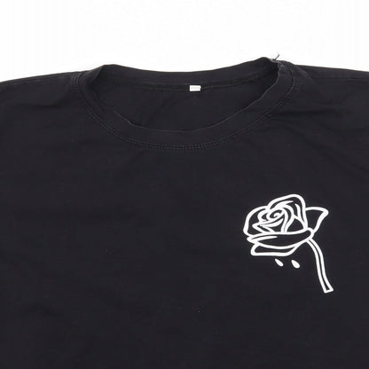 Womens UK Size S Preworn Black Basic T-Shirt