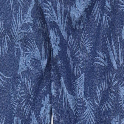 TU Womens Blue Floral Cotton Jegging Trousers Size 10 L30 in Regular