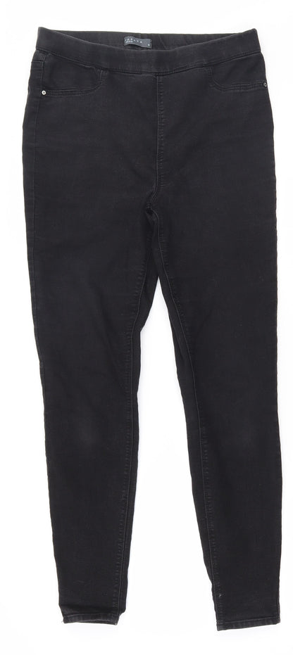 Womens UK Size 10 Papaya Regular Fit Jegging Black Trousers
