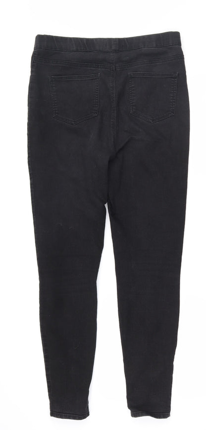 Womens UK Size 10 Papaya Regular Fit Jegging Black Trousers