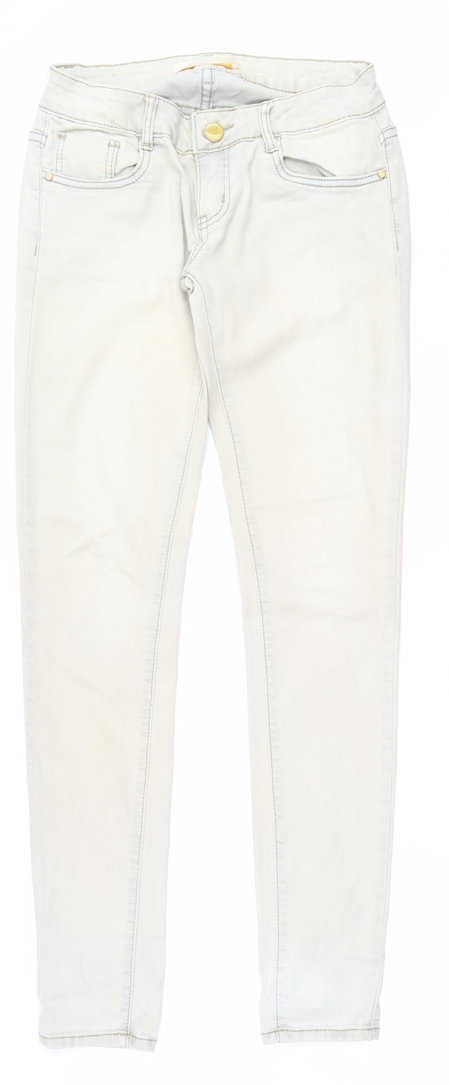 Womens UK Size S Lexxury Regular Fit Skinny Beige Jeans