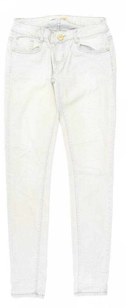 Womens UK Size S Lexxury Regular Fit Skinny Beige Jeans