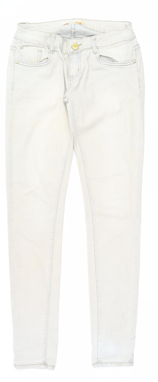 Womens UK Size S Lexxury Regular Fit Skinny Beige Jeans