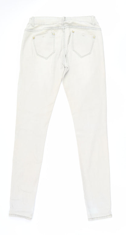 Womens UK Size S Lexxury Regular Fit Skinny Beige Jeans