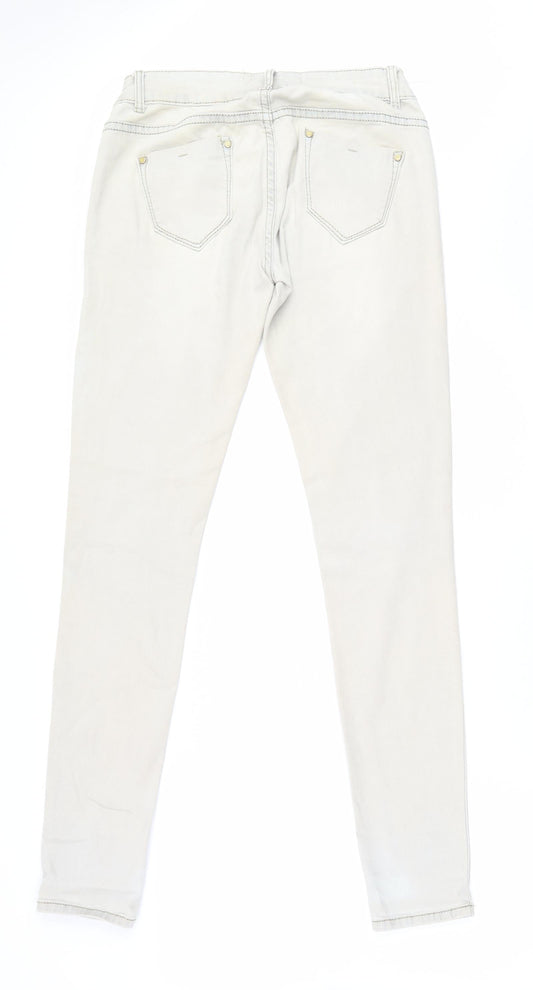 Womens UK Size S Lexxury Regular Fit Skinny Beige Jeans