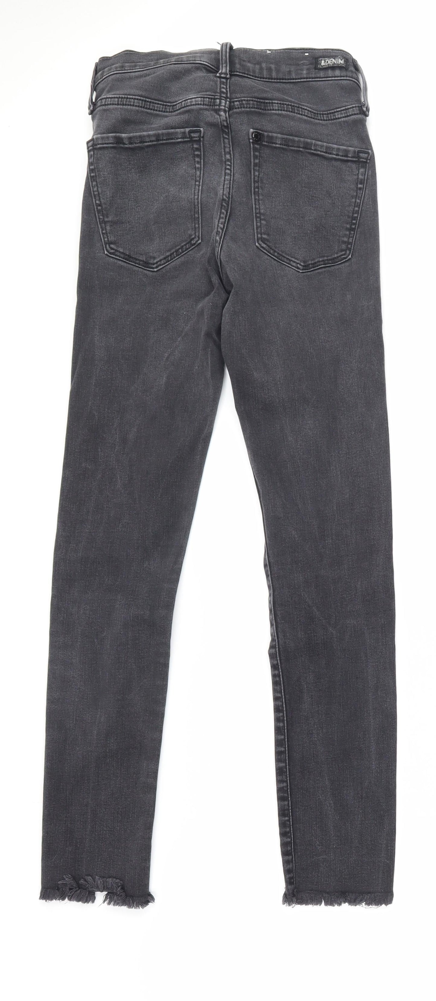 &DENIM Womens Black  Cotton Skinny Jeans Size 6 L27 in Regular Zip