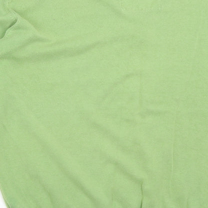 Denim Seventy Three Mens Green V-Neck  Cotton Pullover Jumper Size L