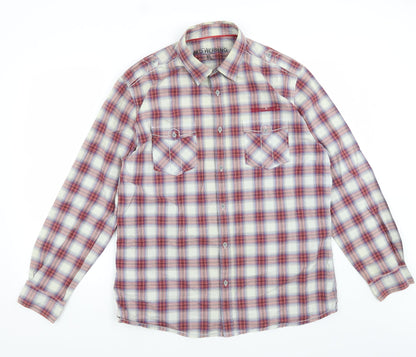 Red Herring Mens Red Plaid Cotton  Button-Up Size XL Collared